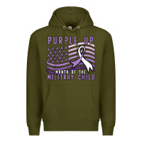 Army Green purple up month of the military child Premium Hoodie - linhVisuals