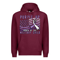 Burgundy purple up month of the military child Premium Hoodie - linhVisuals