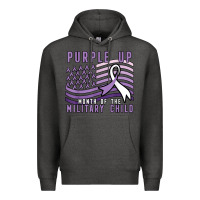 Charcoal Heather purple up month of the military child Premium Hoodie - linhVisuals
