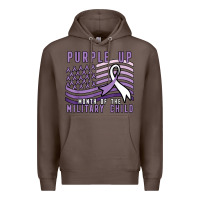 Coffee purple up month of the military child Premium Hoodie - linhVisuals