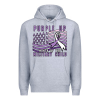 Heather Grey purple up month of the military child Premium Hoodie - linhVisuals