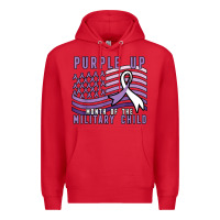 Red purple up month of the military child Premium Hoodie - linhVisuals