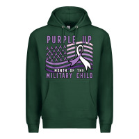 Sports Green purple up month of the military child Premium Hoodie - linhVisuals