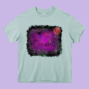 Halloween Backround Moon Heavy Core Tee Designed By Ranaportraitstore