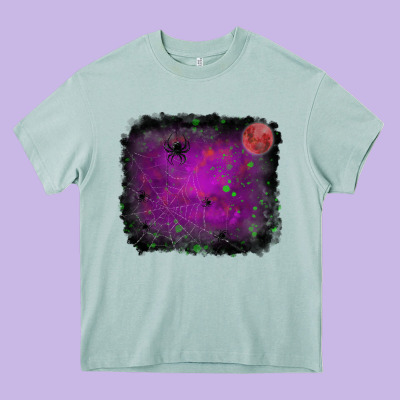 Halloween Backround Moon Heavy Core Tee Designed By Ranaportraitstore