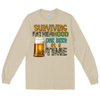 Mushroom surviving fatherhood one beer at a  time Long Sleeve Tee - Artiststas