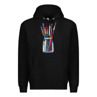 Black Paint Brushes Premium Hoodie - linhVisuals