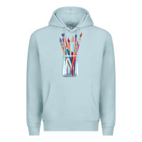 Blue Mist Paint Brushes Premium Hoodie - linhVisuals