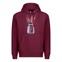 Burgundy Paint Brushes Premium Hoodie - linhVisuals