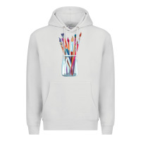 Dove Grey Paint Brushes Premium Hoodie - linhVisuals