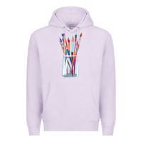 Lilac Paint Brushes Premium Hoodie - linhVisuals
