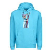 Ocean Blue Paint Brushes Premium Hoodie - linhVisuals