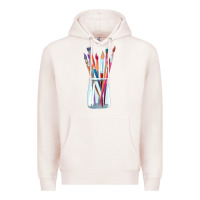 Pale Pink Paint Brushes Premium Hoodie - linhVisuals
