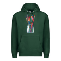 Sports Green Paint Brushes Premium Hoodie - linhVisuals