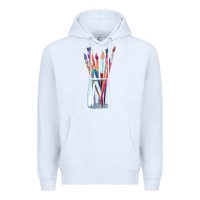 White Paint Brushes Premium Hoodie - linhVisuals