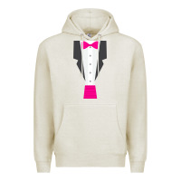Oatmeal Heather pink tux tuxedo Premium Hoodie - linhVisuals