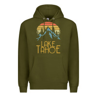 Army Green vintage lake tahoe california nevada retro t shirt Premium Hoodie - linhVisuals