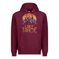 Burgundy vintage lake tahoe california nevada retro t shirt Premium Hoodie - linhVisuals
