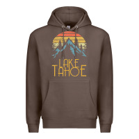 Coffee vintage lake tahoe california nevada retro t shirt Premium Hoodie - linhVisuals
