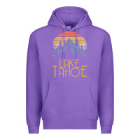 Purple vintage lake tahoe california nevada retro t shirt Premium Hoodie - linhVisuals