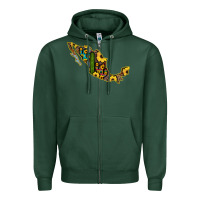 Sports Green Guerrero Mexico Serape Cactus Sunflower Map Zipper Hoodie - RanaPortraitStore