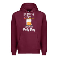 Burgundy cigar smoking tshirt smoking whiskey drinking dad tee gift Premium Hoodie - linhVisuals