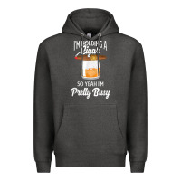 Charcoal Heather cigar smoking tshirt smoking whiskey drinking dad tee gift Premium Hoodie - linhVisuals