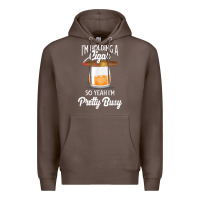 Coffee cigar smoking tshirt smoking whiskey drinking dad tee gift Premium Hoodie - linhVisuals