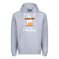 Heather Grey cigar smoking tshirt smoking whiskey drinking dad tee gift Premium Hoodie - linhVisuals