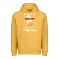 Mustard cigar smoking tshirt smoking whiskey drinking dad tee gift Premium Hoodie - linhVisuals