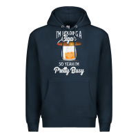 Navy cigar smoking tshirt smoking whiskey drinking dad tee gift Premium Hoodie - linhVisuals