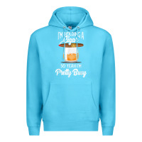 Ocean Blue cigar smoking tshirt smoking whiskey drinking dad tee gift Premium Hoodie - linhVisuals