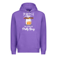 Purple cigar smoking tshirt smoking whiskey drinking dad tee gift Premium Hoodie - linhVisuals