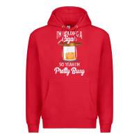 Red cigar smoking tshirt smoking whiskey drinking dad tee gift Premium Hoodie - linhVisuals