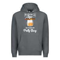 Rock cigar smoking tshirt smoking whiskey drinking dad tee gift Premium Hoodie - linhVisuals