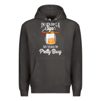 Smoke cigar smoking tshirt smoking whiskey drinking dad tee gift Premium Hoodie - linhVisuals