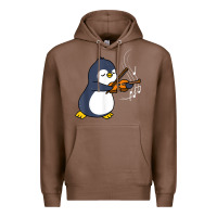 Chestnut penguin playing violin animal Premium Hoodie - linhVisuals