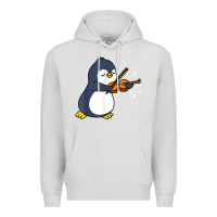 Dove Grey penguin playing violin animal Premium Hoodie - linhVisuals