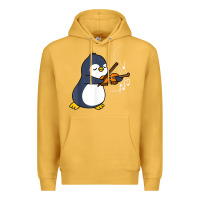 Mustard penguin playing violin animal Premium Hoodie - linhVisuals