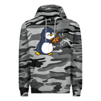 Slate Camo penguin playing violin animal Premium Hoodie - linhVisuals