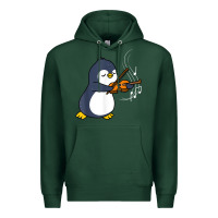 Sports Green penguin playing violin animal Premium Hoodie - linhVisuals