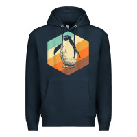 Navy penguin retro vintage style penguin Premium Hoodie - linhVisuals