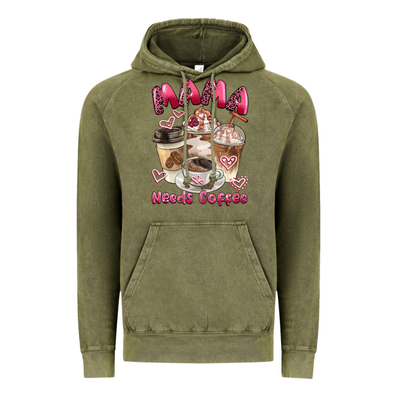 Mama Needs Coffee Vintage Hoodie by BarkalooDesign | Teevron
