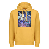Mustard spaceship earth mural Premium Hoodie - linhVisuals