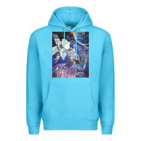 Ocean Blue spaceship earth mural Premium Hoodie - linhVisuals