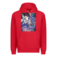Red spaceship earth mural Premium Hoodie - linhVisuals