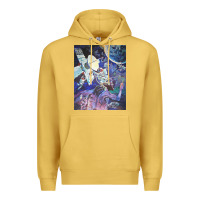 Antique Gold spaceship earth mural Premium Hoodie - linhVisuals