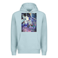 Blue Mist spaceship earth mural Premium Hoodie - linhVisuals
