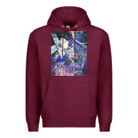 Burgundy spaceship earth mural Premium Hoodie - linhVisuals