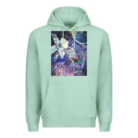 Seafoam spaceship earth mural Premium Hoodie - linhVisuals